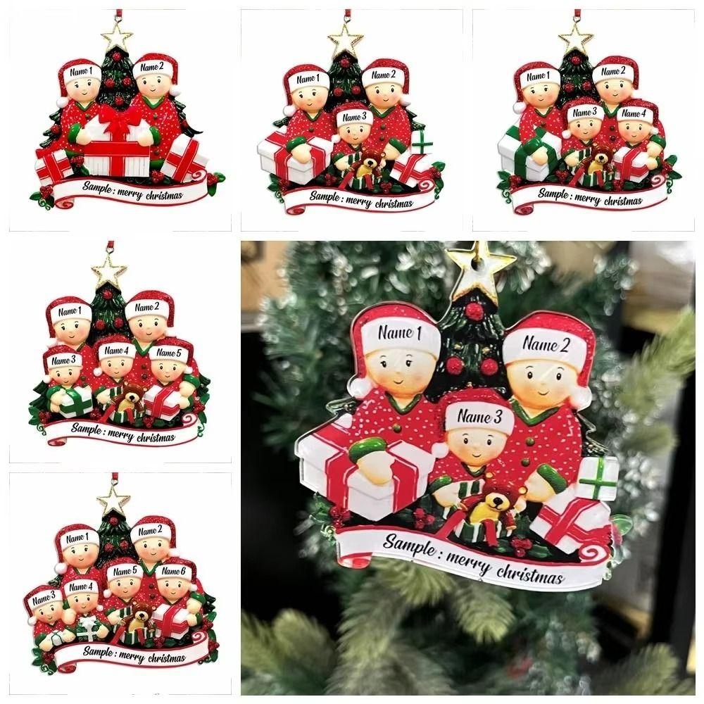 Resin Christmas Ornament DIY Xmas Hanging Charm Cute Tree Pendant Christmas Tree