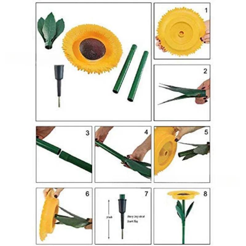 Sunflower Bird Feeders Outdoor Plastic Feeding Tool DIY Leak-proof Bird Water Container Weather-resistant Hummingbird Products