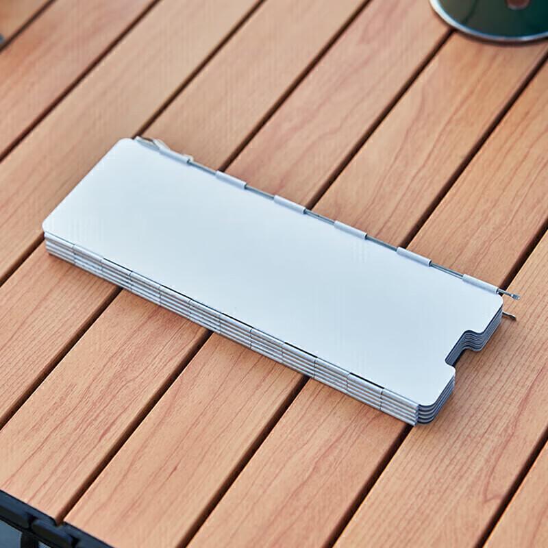 10Pcs Camping Wind Shield for Gas Stove, Foldable Aluminum Wind Screen with Storage Bag