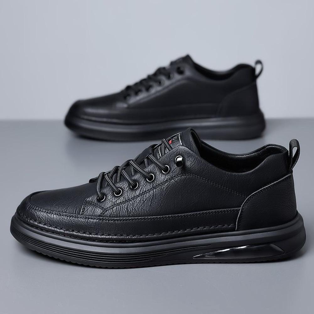 Genuine Leather Mens Shoes Big Size Casual Sneakers Soft Sole Slip On Loafers Comfortable Walking Shoes