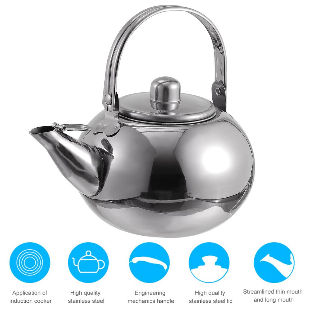 Stainless Steel Teapot Portable Thicken Tea Kettle Large Capacity Water Kettle For Home Use With Strainer Lightweight