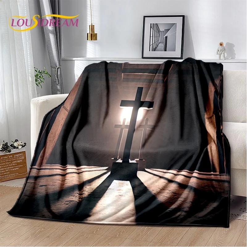 3D Pray Holy Bible Cross Jesus Soft Flannel Blanket for Bed Bedroom Sofa Picnic,Throw Blanket for Cover Outdoor Leisure Nap Gift