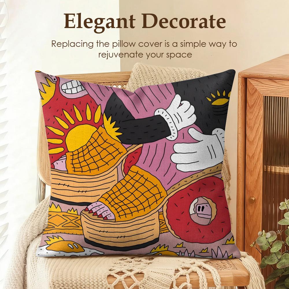 

Everything on Shoes Cushion Cover Natural Linen Organic Fabric DoubleSided Printing Sofa Home Decor Gift Pillow Case 30x30cm
