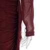 J25DS416 Elegantes einärmeliges plissiertes Netz-Langarmkleid für Damen