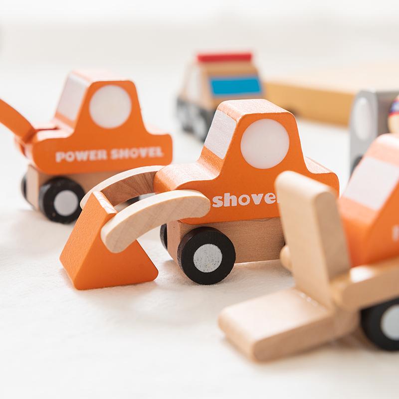 Kids Mini Wooden Cars Truck Aircraft Model Toy Montessori Wooden Education Colorful Vehicle Toys Simulation Cars Decoration Gift