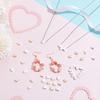 100Pcs 2 Colors Brass Beads, Heart, Mixed Color, 6x7x3mm, Hole: 1.6~1.8mm
