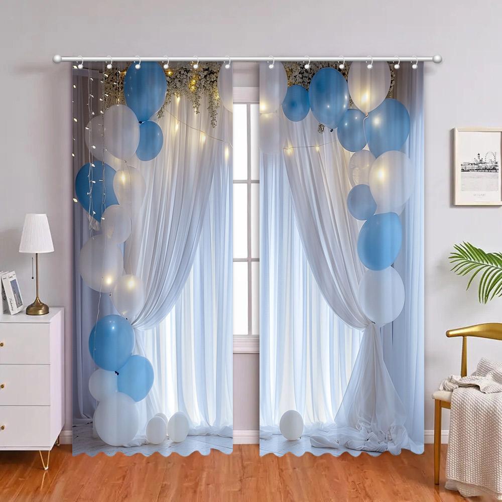 Beautiful Floral Valance 3D Printed Curtains Living Room Bedroom Decorative Background Fabric Bathroom Shower Curtain with Hooks