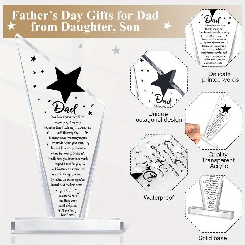 Acrylic Dad Gift, Sympathy Thankful Quote, Blessed Wish Memorial Table Centerpiece, Perfect for Father's Day & Birthdays