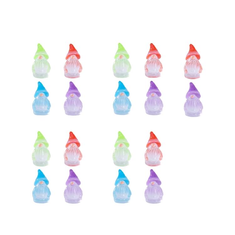 Мини-статуэтки гномов Аксессуары для сада фей Миниатюрные садовые фигурки гномов из смолы Украшение для двора, газона, дома 1