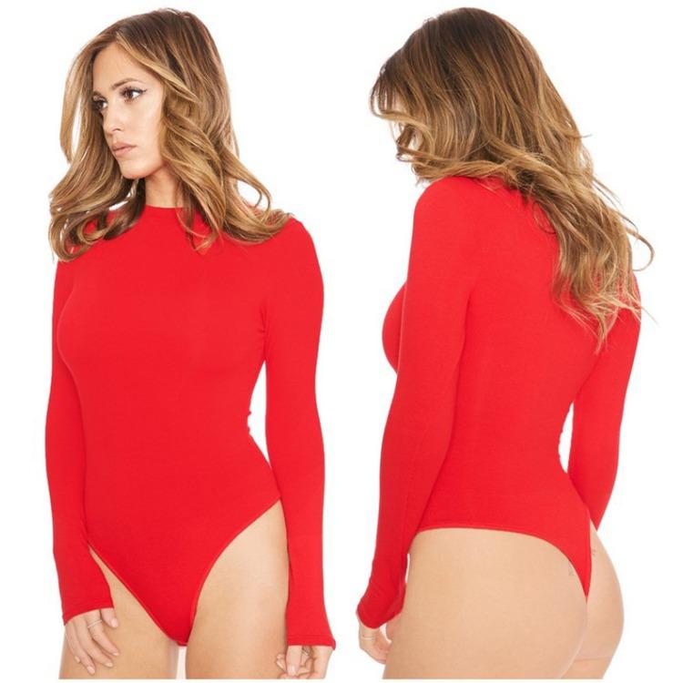 GMXIA Otoño e Invierno Manga Larga Cuello Redondo Casual Base para Mujer Body Sexy