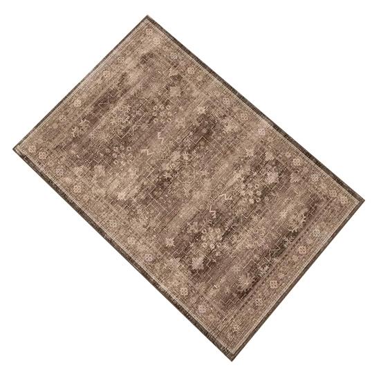 Retro Entrance Rug Ethnic Style Doormat Farmhouse Non-Slip Floor Mat Absorbent Living Room Rug for Entryway Kitchen Bathroom