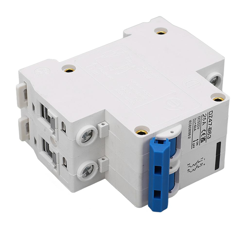 2P DC Miniature Circuit Breaker B Type 25A DIN Rail Circuit Breaker for Solar Photovoltaic System
