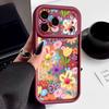 Handyhülle mit Cartoon-Blumen-Print für iPhone 17 Pro Max Air 16 15 Pro Max 14 13 12 Pro Max 11 Transparente Weiche TPU-Rückseite