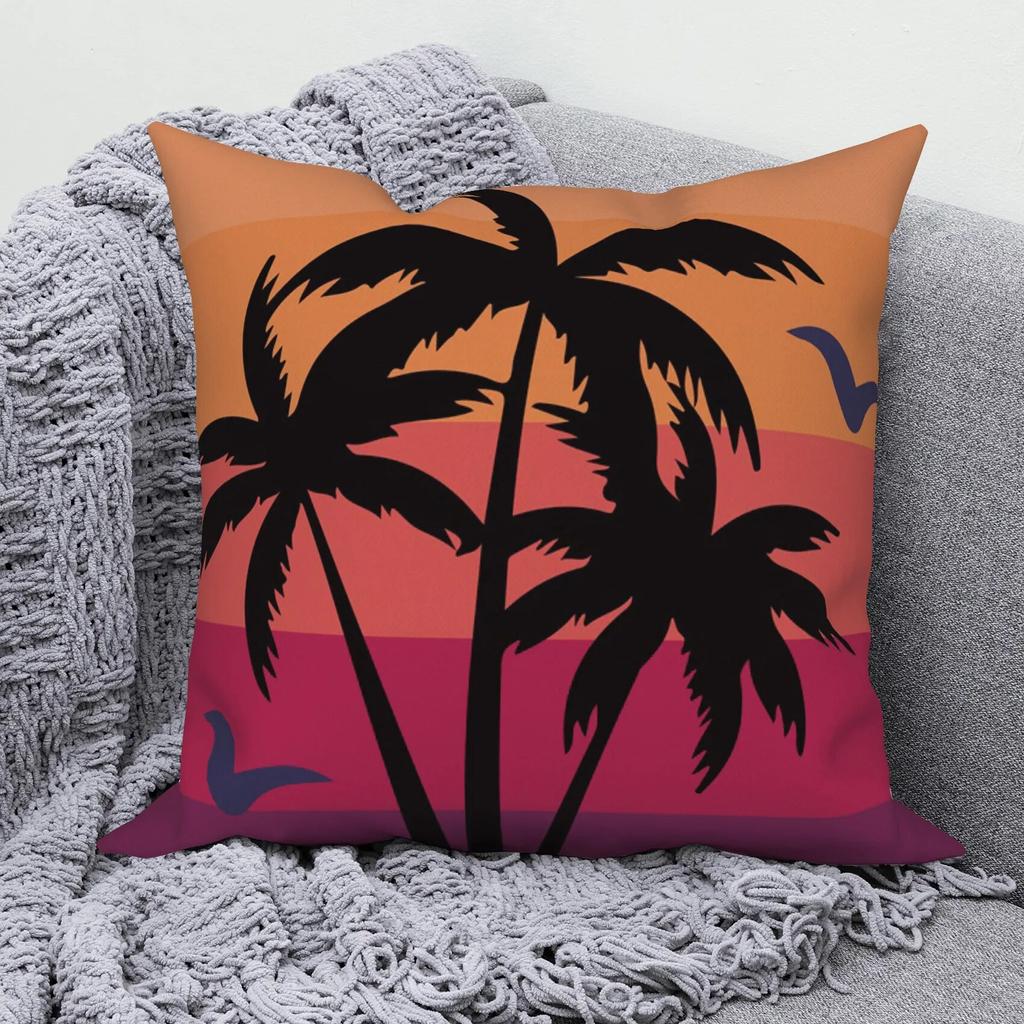 Modern Sofa Square Pillowcase Home Decor Hawaiian Scenery Throw   Cushion Cover