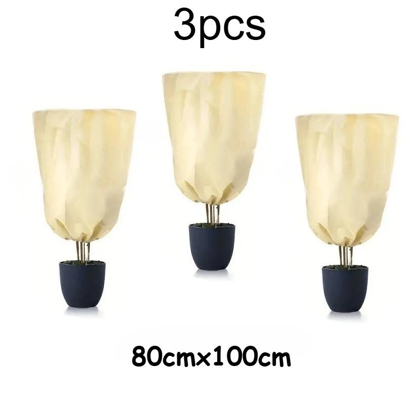 3pcs/1pc Plant Frost Protection Covers,Zipper Drawstring Winter Warming Shields for Greenery and Vegetables - Durable Garden