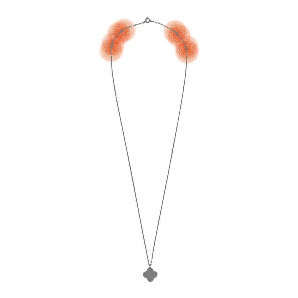 Magnetic Necklace Clover Necklace Silver Free Size [Rielly] (Length Approx. 60cm)