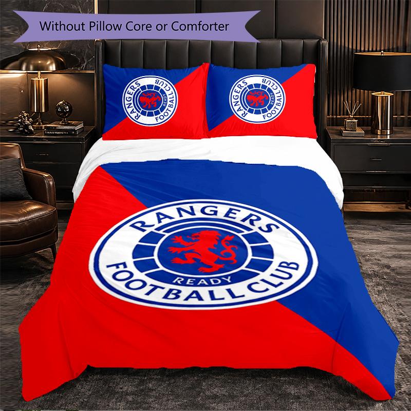 Biancheria da letto a tema Rangers FC Set 3 Pezzi Copripiumino Biancheria da letto Decorativa Per Stanza Adolescenti Decorazione Casa