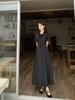 Plus Size Women's Elegant Bellflower French Style Short Sleeve Slimming Dress