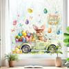 Paasraamsticker Grappige Konijn op Een Hangmatstoel Sticker Herbruikbaar PVC Statische Raamsticker voor Huis Kantoor School Lente Glazen Deur Raam Decoratie