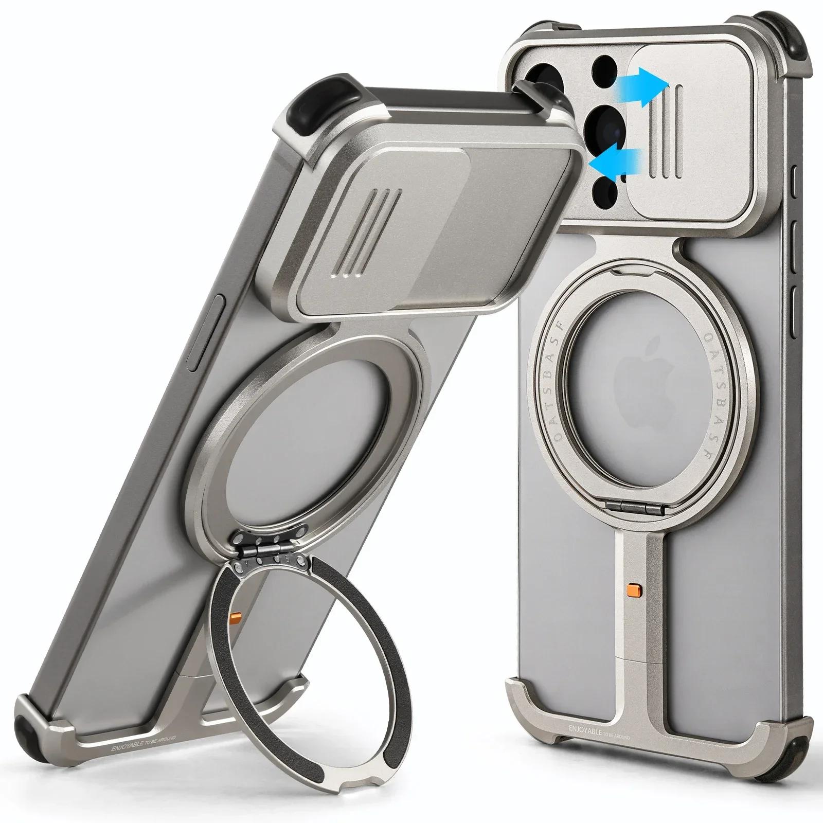

Oatsbasf Magsafe Magnetic Phone Case for iPhone 16 15 Pro Max w/ Camera Cover Shockproof Phone Bumper Wireless Charging Case For iPhone 16 Pro Max