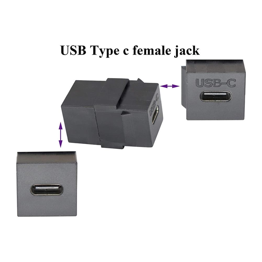 USB 3.1 Type C Socket Cable Port Support Charging Data Synchronization Keystone Insert for Wall Plate Outlet Panel
