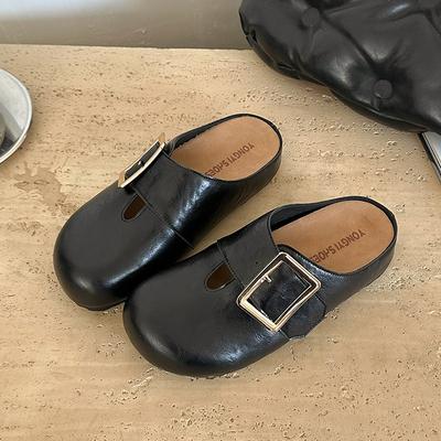 Fashion Hot Selling Female Shoes Low Slippers Soft Cover Slide 2025 Comfort Rome Retro Rubber Hoof Heels Fabric Shoes Slippers Soft Low