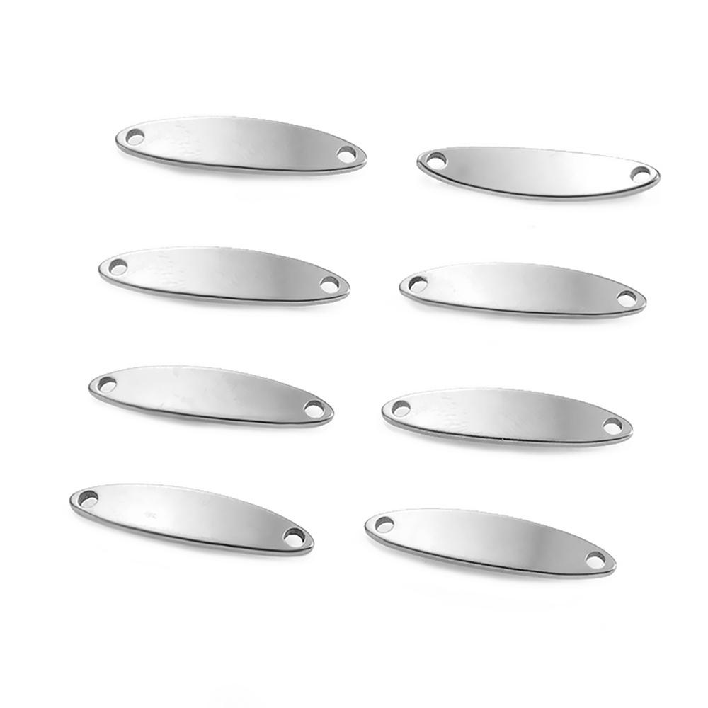 10pcs/lot Gold Stainless Steel Oval Blank Bar Hand Stamping Tags Connectors Bar For Jewelry Making Engraved DIY Making Bracelet