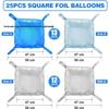 Blue and Pink Birthday Party Balloons Set with Decorative Cubes and Aluminum Foil Balloons