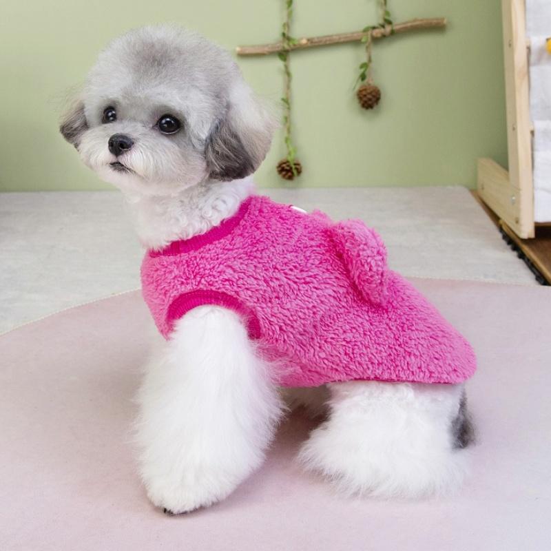 Autumn Fleece Dog Clothes Cartoon Print Dog Hoodies Fashion Puppy Sweaters Warm Soft Cat Vest Pullovers Pet Hoodies Dog Costume