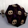 1pc Skulls Ravens Automatic Umbrella - 8-Rib Portable Folding Black Iron Frame for Outdoor, Beach, Travel, Beach Umbrella,011