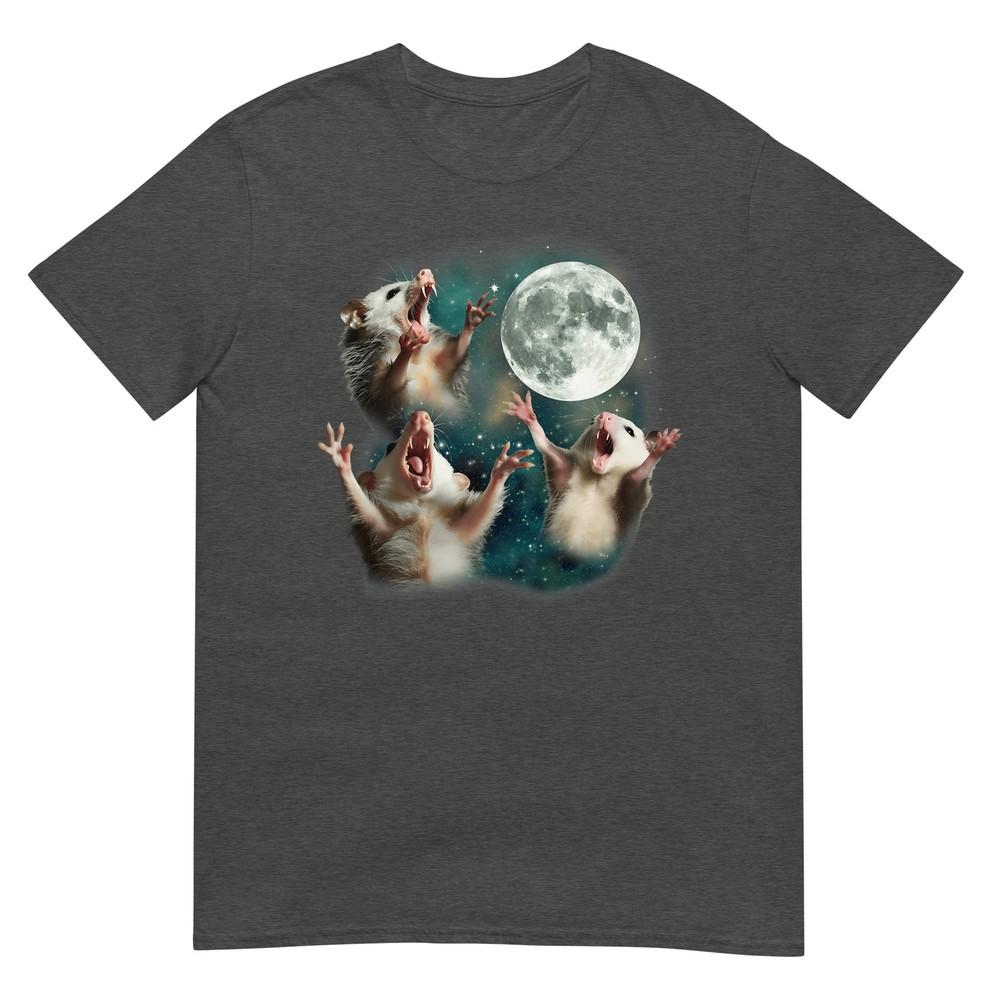 Three Possum Moon 3 Opossum Funny Weird Cursed Meme Tshirt