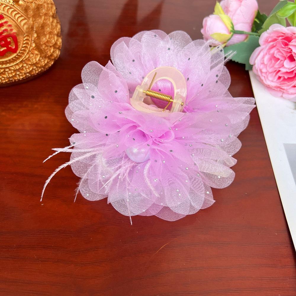 

Сетчатый зажим-зажим Пластиковый зажим-акула Новые заколки-цветы для волос 3