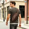 European American Retro Leather Men's Chest Bag Casual Trend Portable Crazy Horse Outdoor Versatile Shoulder