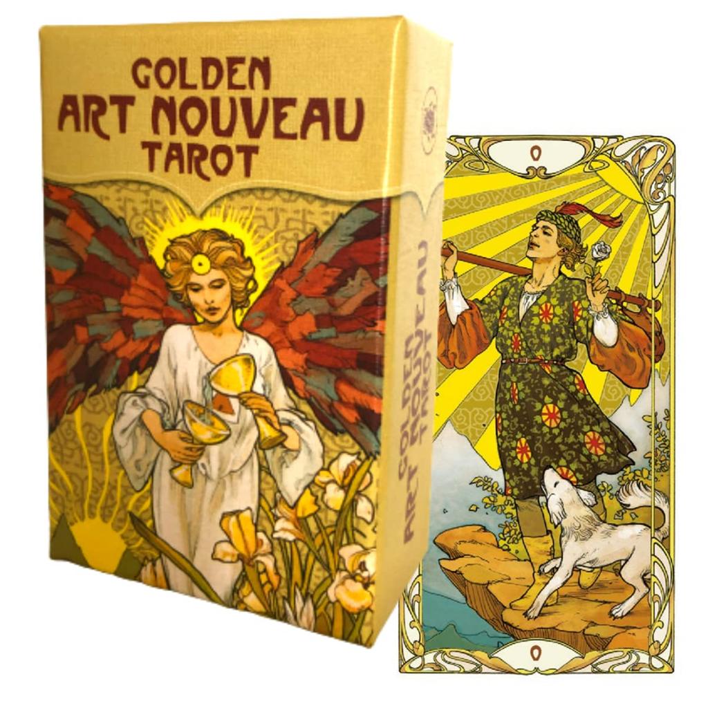 78 Tarotových karet Miniaturní Tarot Věštění Art Nouveau Tarot Včetně japonského návodu [Zlatý MINI] [Originální]