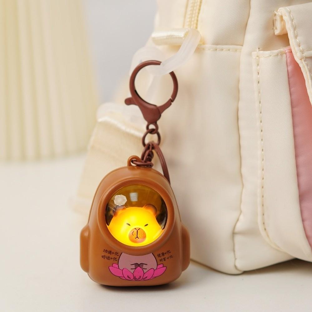 Cartoon Capibala Pendant Decoration Luminous Capybara Keychain Capybara Keyring  for Friend