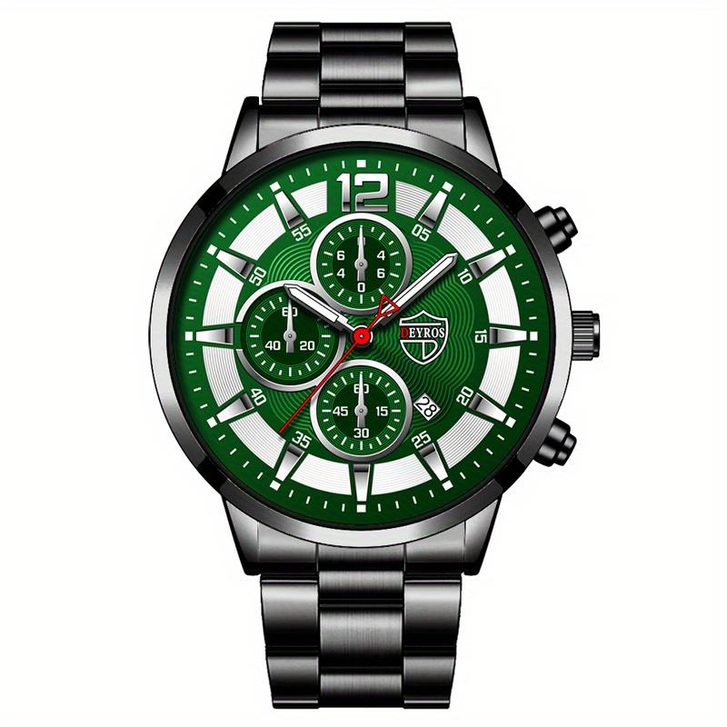 Mode Herren Edelstahl Uhr Luxus Kalender Quarz Armbanduhr Herren Business Uhren für Mann Leuchtende Uhr