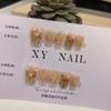 Painted Hand Tulip Worn Nail Art With 3d Flower Nail Sticker Decoration Finger