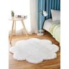 Burgundy Plum Blossom Plush Carpet, Round Wool Living Room Bedroom Bedside Floor Mat