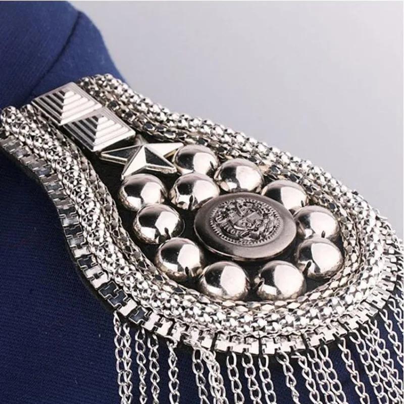 Stage Performance Tassel Shoulder Badge Suit Dress Shoulder Flower Decoration Costume Accessories Shoulder Pads for Clothing