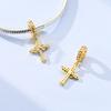 Original 925 Sterling Silver Charm Bead Gold Cross Zircon Pendant Fit Original Bracelet Neccklace For Women DIY Jewelry Gift