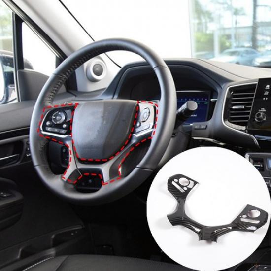 Carbon Fiber ABS Steering Wheel Trim Panel For Honda Pilot 2015-