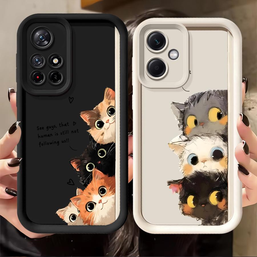 Cute Cartoon Kitten Phone Cover Case for Xiaomi Redmi Note 14 Pro Plus 12C 11s A1 A2 A3 A4 12s 10 14C 13C 12 11 Note 13