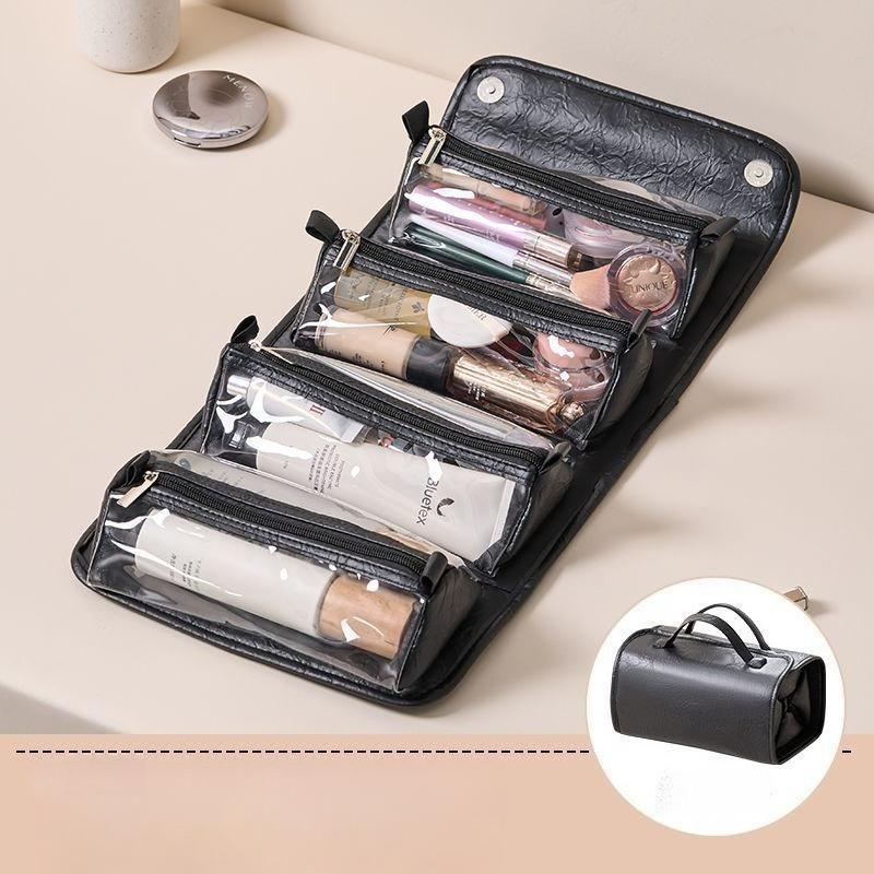 

Portable Foldable Toileting Makeup Bag - Large Capacity, Waterproof Four-in-One Detachable StorageHome To Organize Cosmetics чорний
