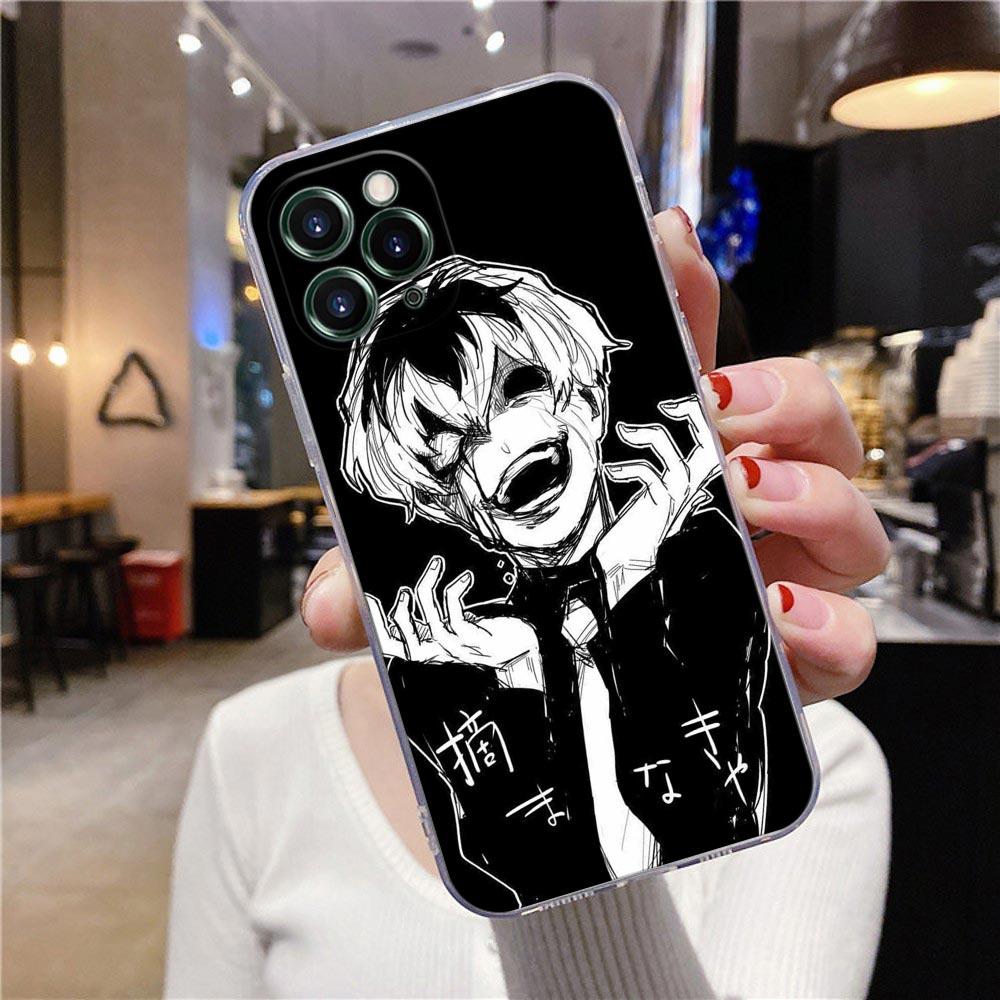 

Tokyos Kens Ghouls Kanekis Anime Clear Case For iPhone 16e 16 15 14 13 12 11 Pro Max Mini 16 Plus XR 8 Soft Cover Silicone Cases iPhone 12