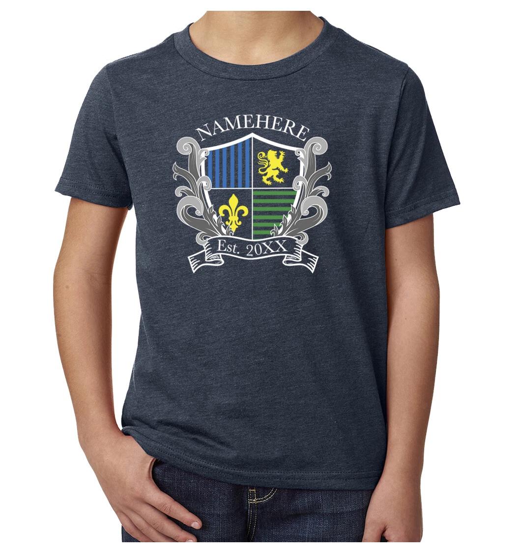 Family Crest with custom family name and date- Family Reunion youth T-Shirts 2XL