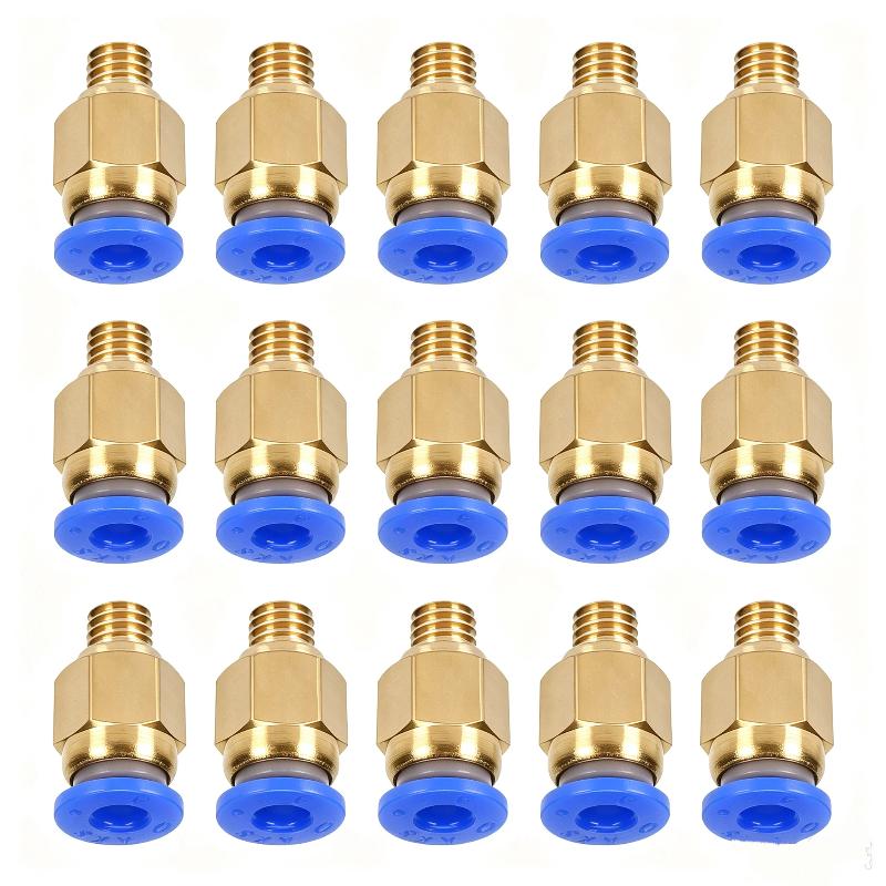 10Pcs Pneumatic Connectors For 3D Printers Parts Pc4 M6 Quick Jointer Coupler 1.75/3Mm Pipe Fittings Tube