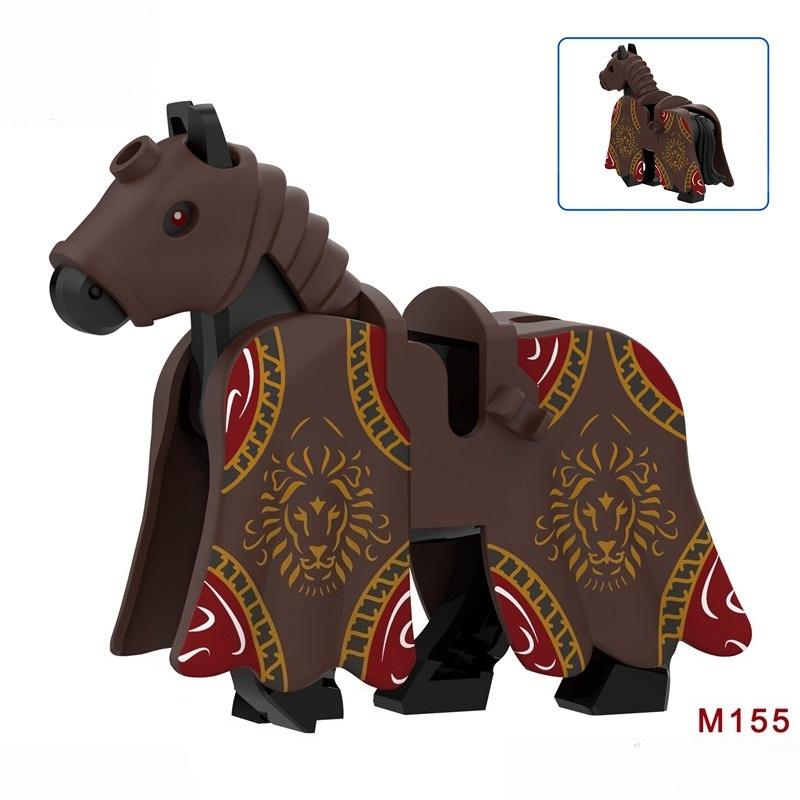 Mini-Baustein Mittelalterlicher Ritter Pferd Bewegliche Gelenke Tier Stein Spielzeug Kreatives Pädagogisches Geschenk für Kinder Spielen und Ausstellen