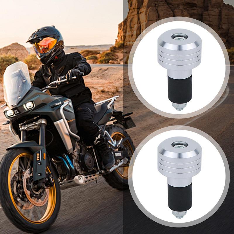 Motorcycle Handlebar End Plugs 2X Alloy Handlebar Grips Caps Motorbike Grip Plug Handle Bar Slider Caps Weight Plugs For