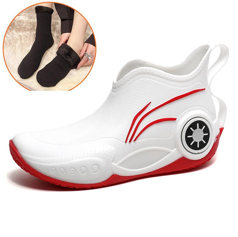 Men's Outdoor Short Tube Fishing Rain Boots Fashion Non-slip Waterproof Rain Boots Indoor Kitchen Work Rain Boots Car Wash Boots