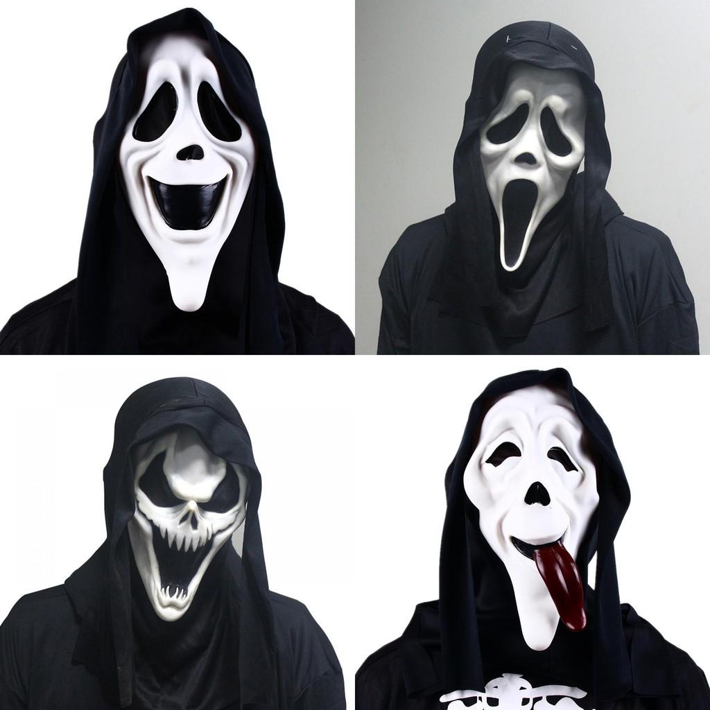 Set Costume Viso da Fantasma per Adulti per Festa di Halloween Materiale di Qualità e Design Unico!